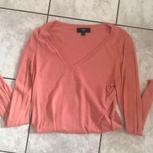 Pink V-neck sweater